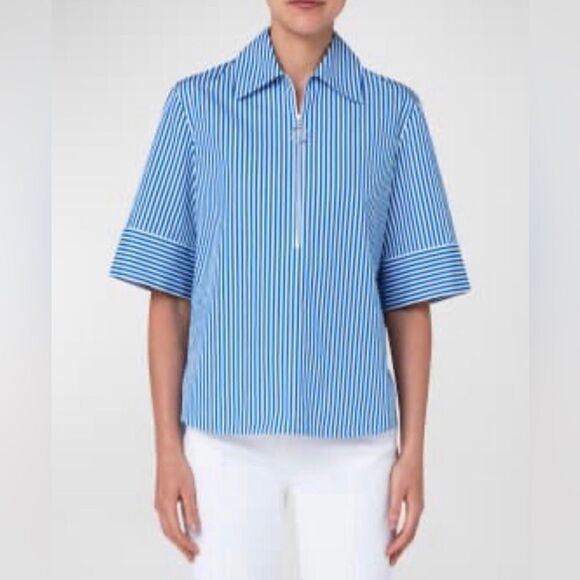 Akris Punto Striped Blouse size 6 - Picture 2 of 9